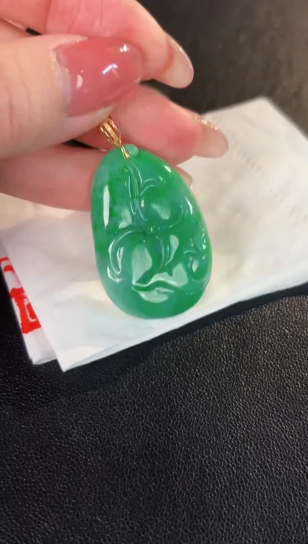 【闪购商品】翡翠颈饰18K金镶嵌缅料A货/支持复检/一件