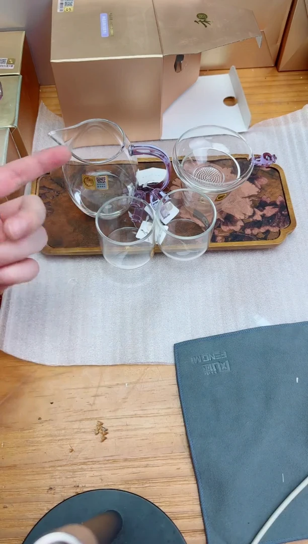 禾器澄然紫+禾器奉珠茶漏紫+禾器对杯紫