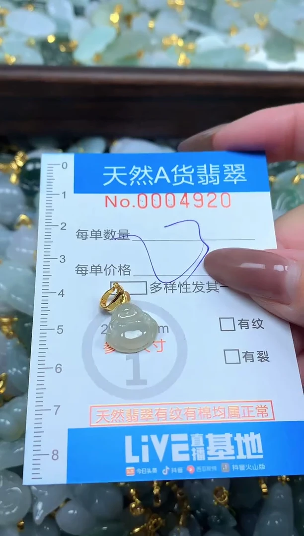 颈饰未镶嵌翡翠净货挂件-4920