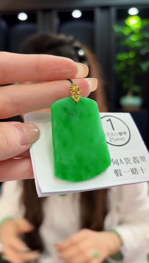 颈饰18K金镶嵌翡翠 缅料A货/支持复检/一件