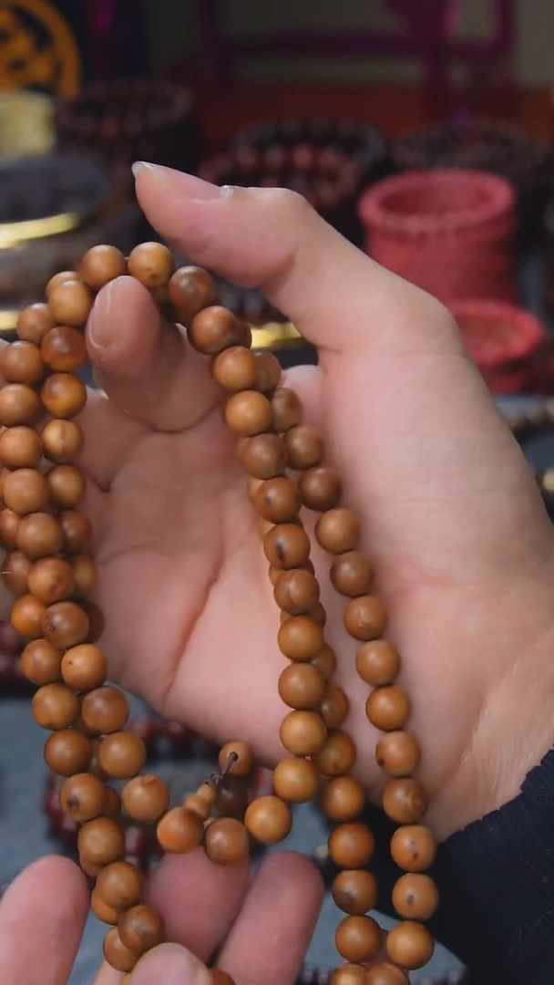 檀香木手串/手链SG003 印度老山檀8mm多圈 微瑕