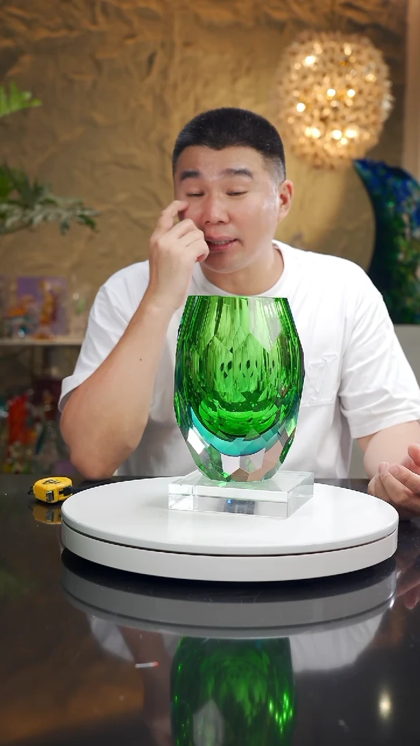 摆件福利蓝绿切面花瓶