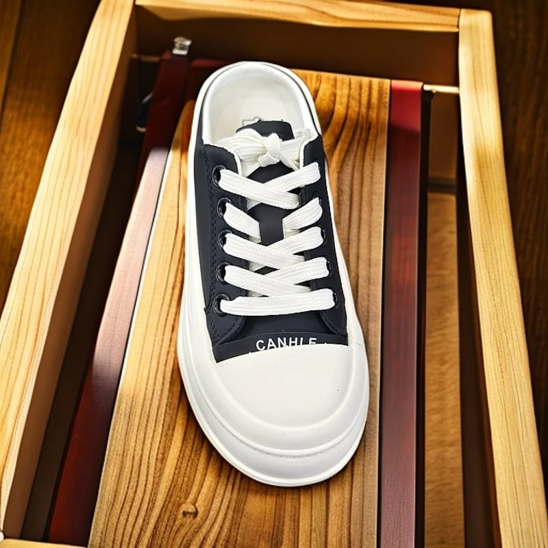 2602微森系夏季厚底中跟圆头休闲鞋时尚休闲鞋单鞋小众平跟浅口