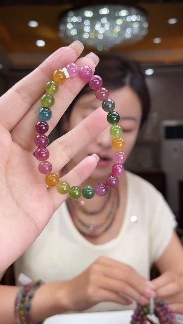 未镶嵌/碧玺手串7mm+单圈多样性发货