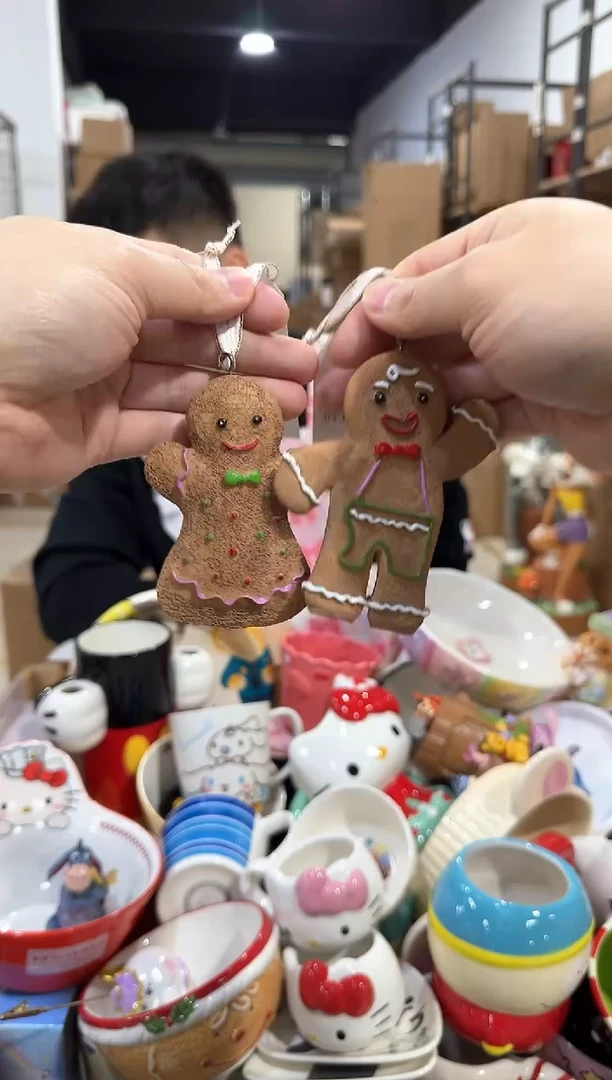 瓷片姜饼人挂件冰箱贴2件套