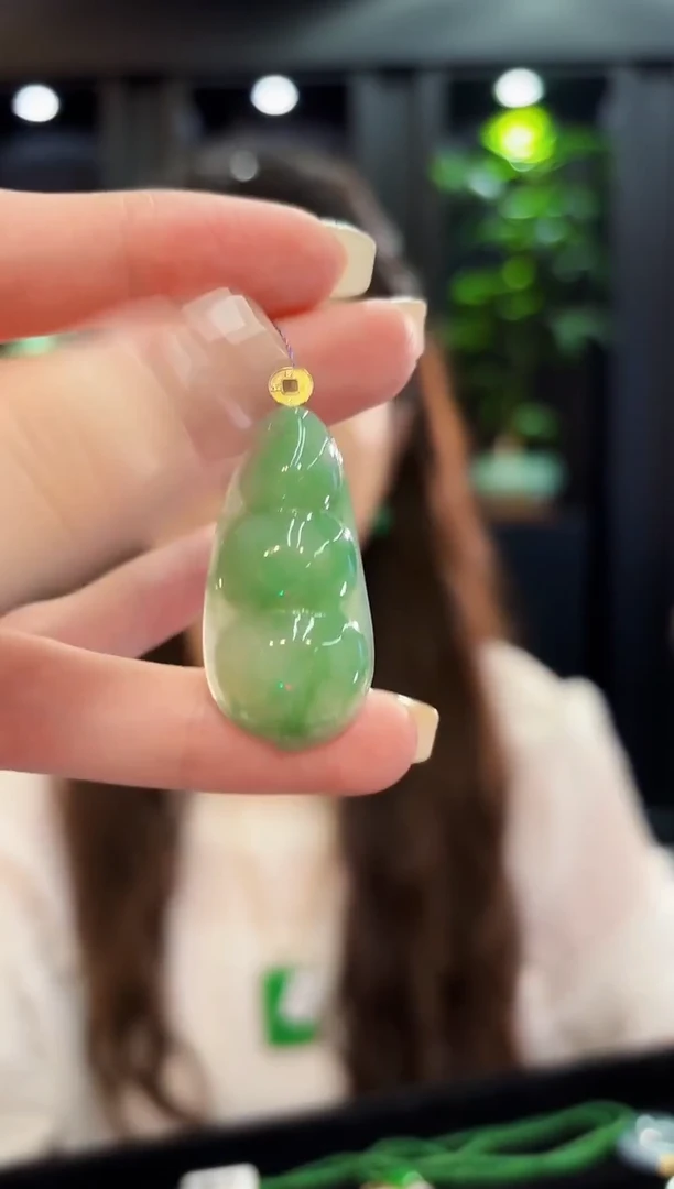 吊坠(不含链)18K金镶嵌翡翠 缅料A货/支持复检/一件