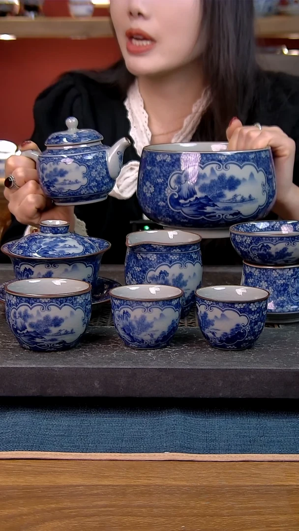 简装家用款8件套 老陶泥开片纹陶瓷茶具