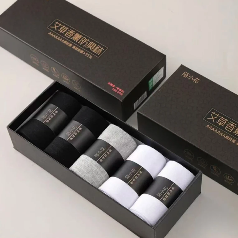 【礼盒装5双】春夏款透气香薰抗菌防臭袜四季吸汗休闲商务袜A