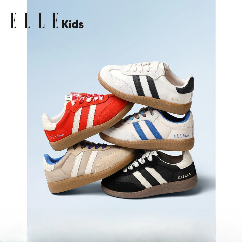 ELLE KIDS童鞋儿童板鞋春季男童德训鞋小学生时尚轻便女童运动鞋