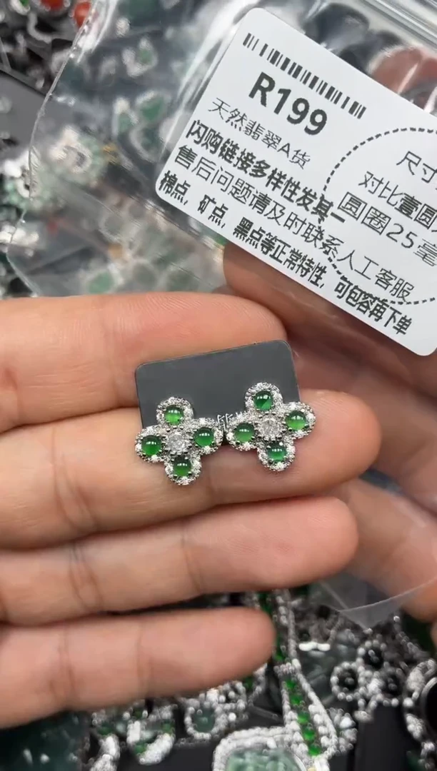 颈饰未镶嵌翡翠R199耳钉