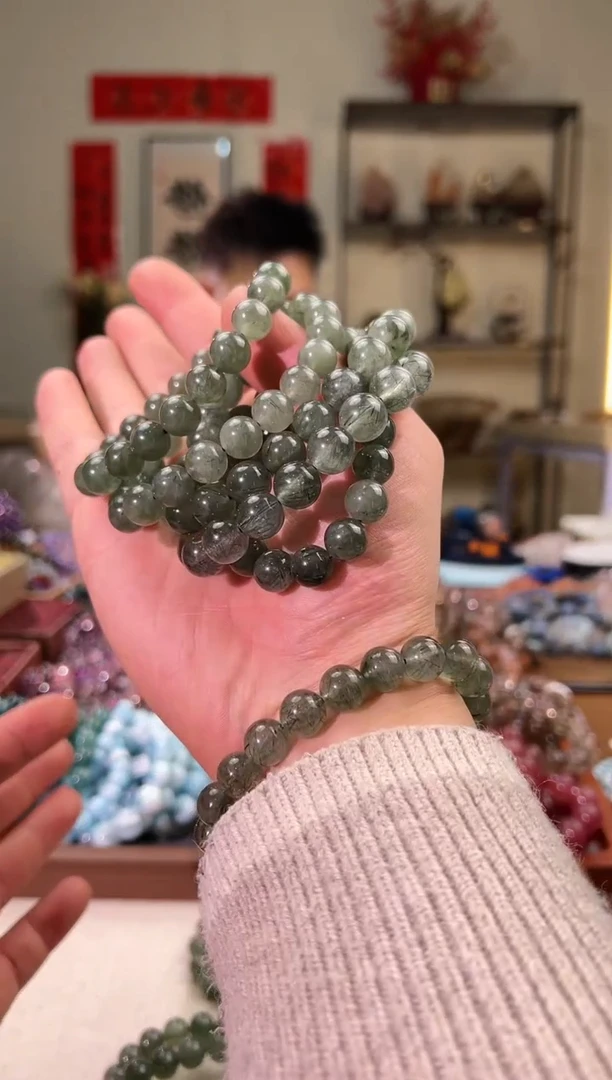 【闪购商品】发晶手串未镶嵌10+mm绿发晶（多样性发其一）