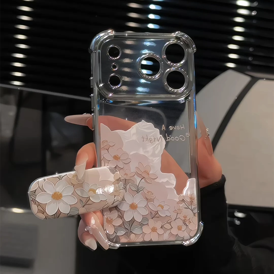 山茶花适用苹果17pro手机壳16pm简约华为p80防摔6D小米15荣耀oppo