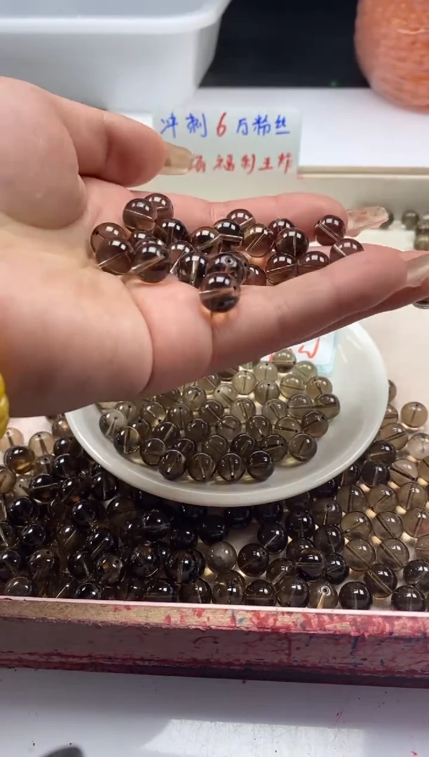 【闪购商品】水晶颈饰未镶嵌W208茶水晶10mm*30颗