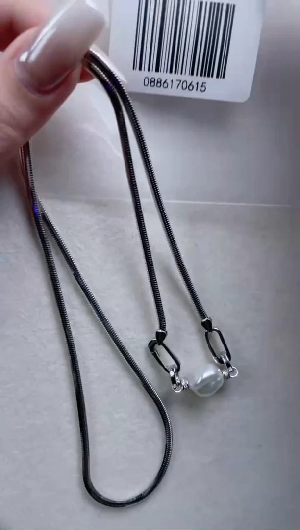 银S925镶嵌套链海水珍珠A769