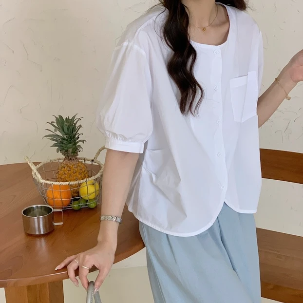 209码-399码衬衣显瘦衬衫法式短袖七分袖