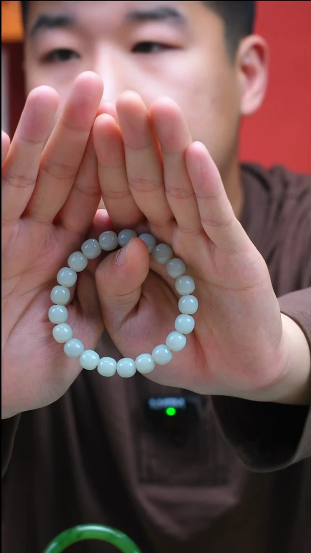 未镶嵌手串和田玉俄瓷白手串卡10