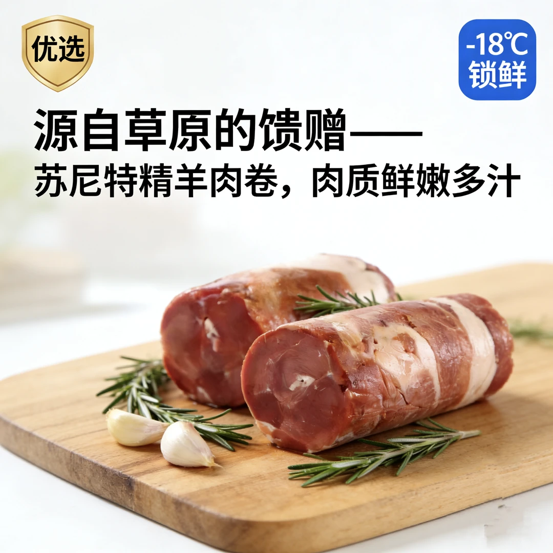 内蒙古苏尼特羊精选羔羊肉卷2斤