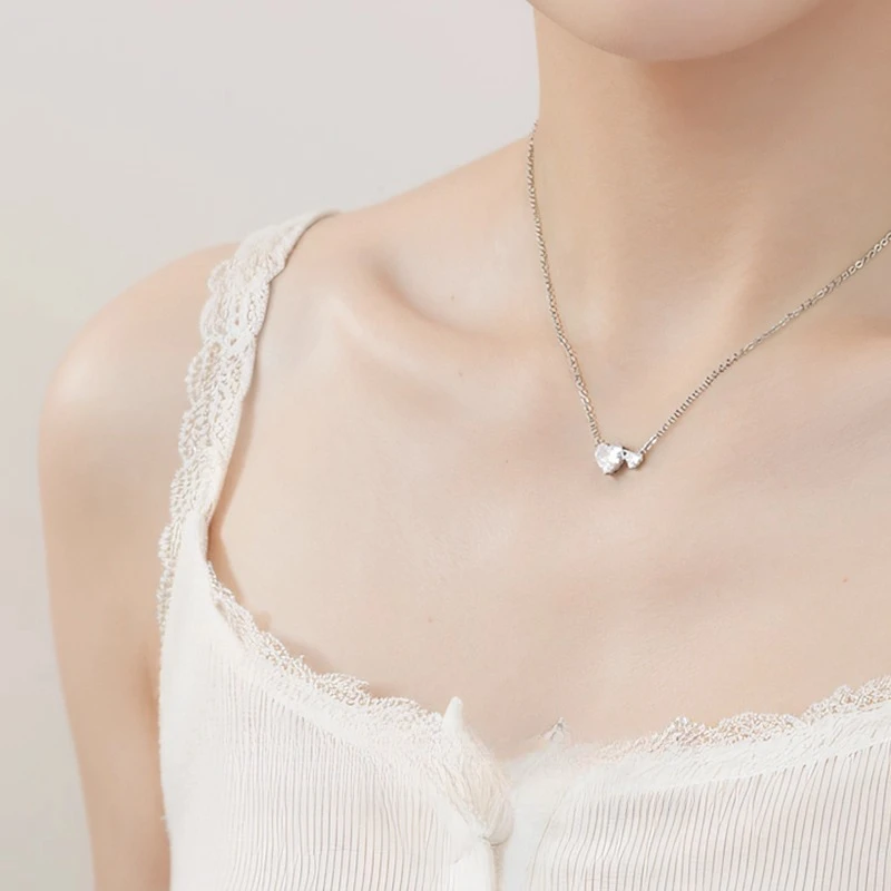 FARCOKO/法蔻 坠链均925银 心心相依项链小众珠宝送闺蜜朋友礼物