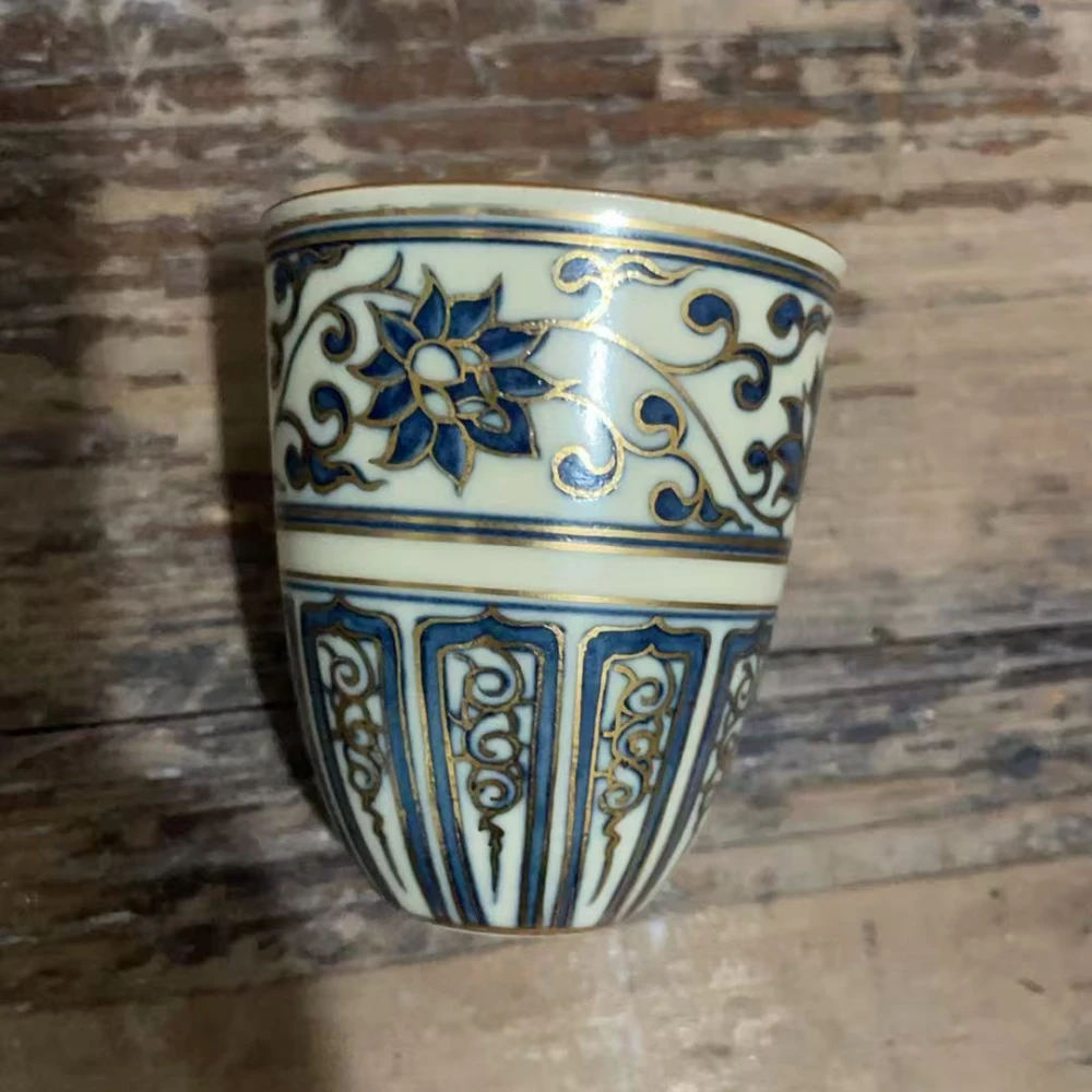 ZX1039[茶生活严选]缠枝莲闻香杯（描金）