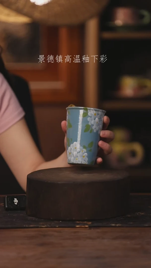 陶瓷景德镇高温釉下手绘陶瓷034