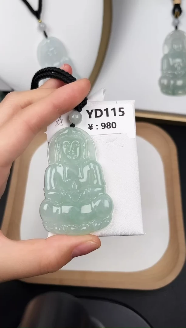 颈饰未镶嵌翡翠YD115冰绿观音