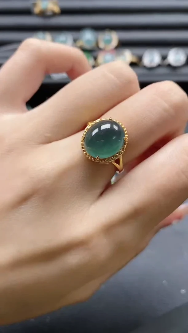 【闪购商品】翡翠戒指银S925镶嵌15511