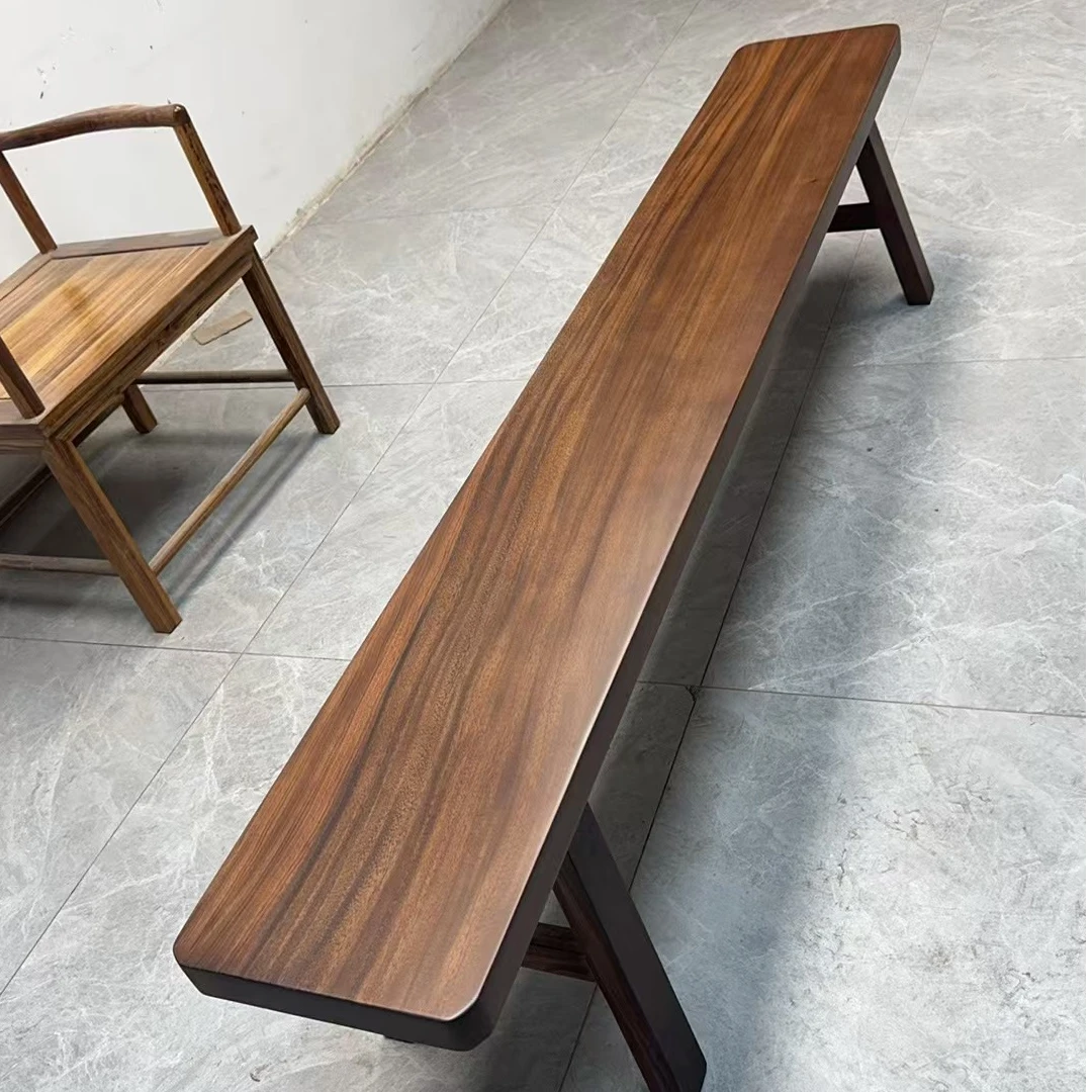 长条凳胡桃木条凳凳子（黑胡桃色）