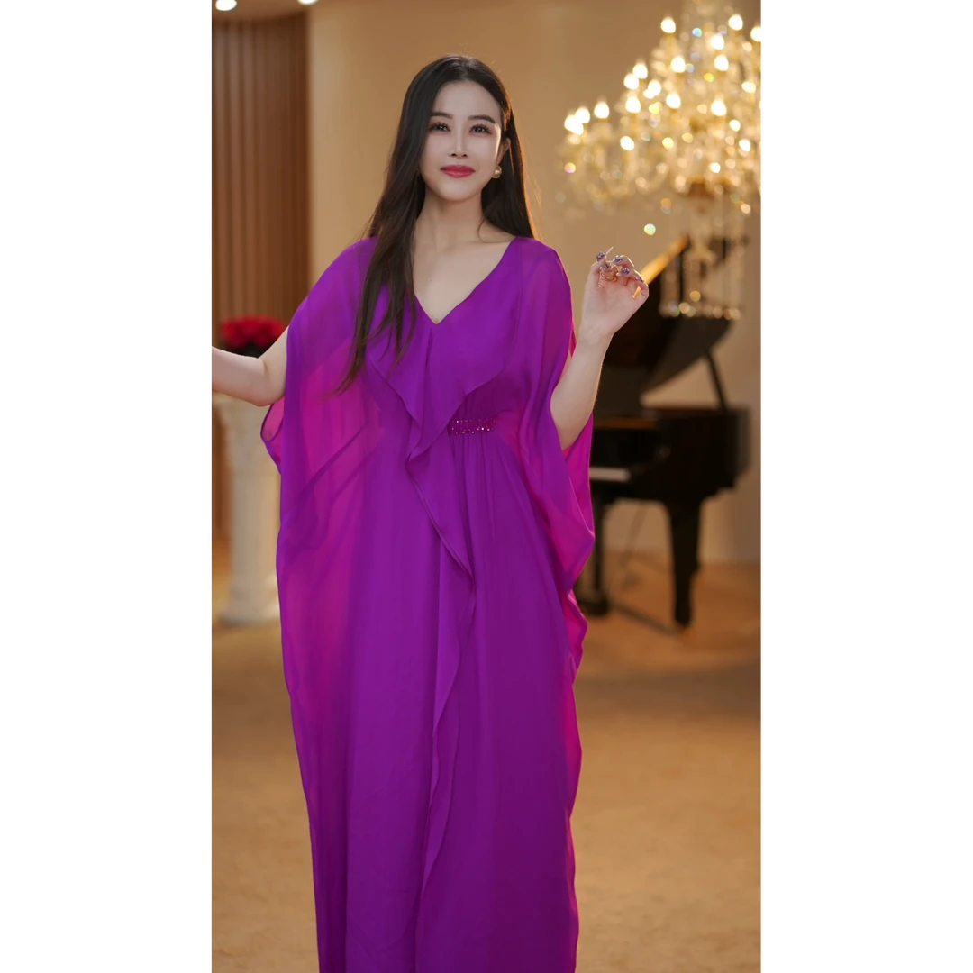 【JOSIE定制】紫晶斗篷 夏季高级感法式轻奢气质减龄连衣裙-YL20234