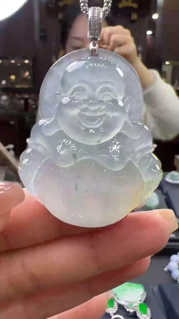 【闪购商品】翡翠挂件18K金镶嵌佛公 不含链