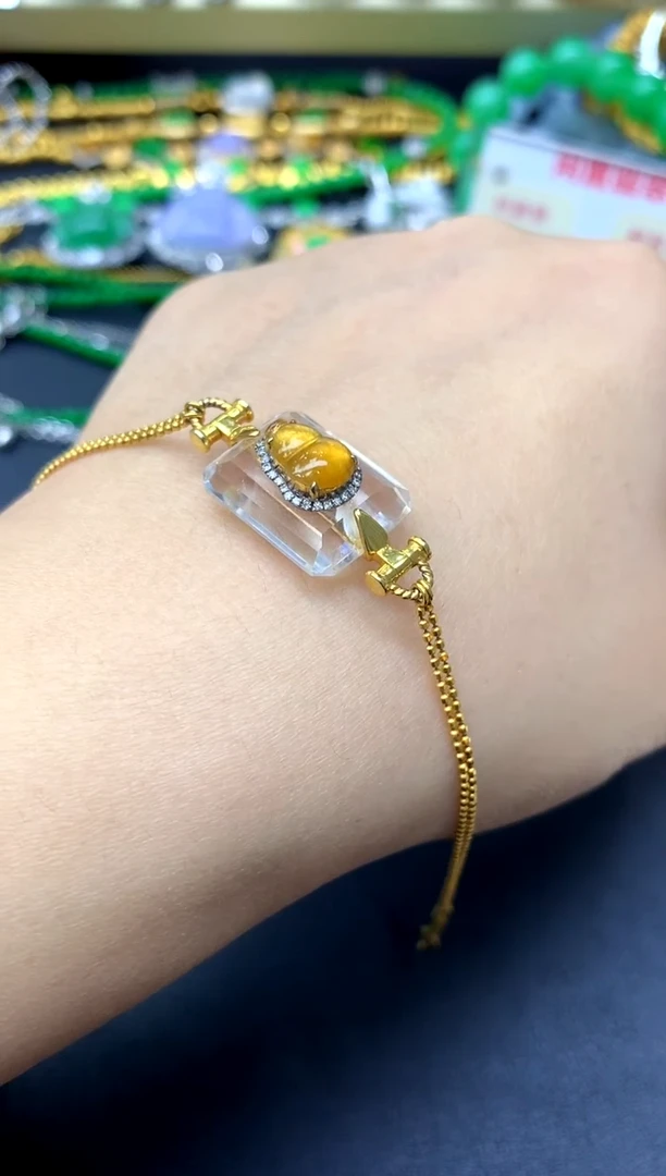 18K金镶嵌手链翡翠208-中国好珍宝