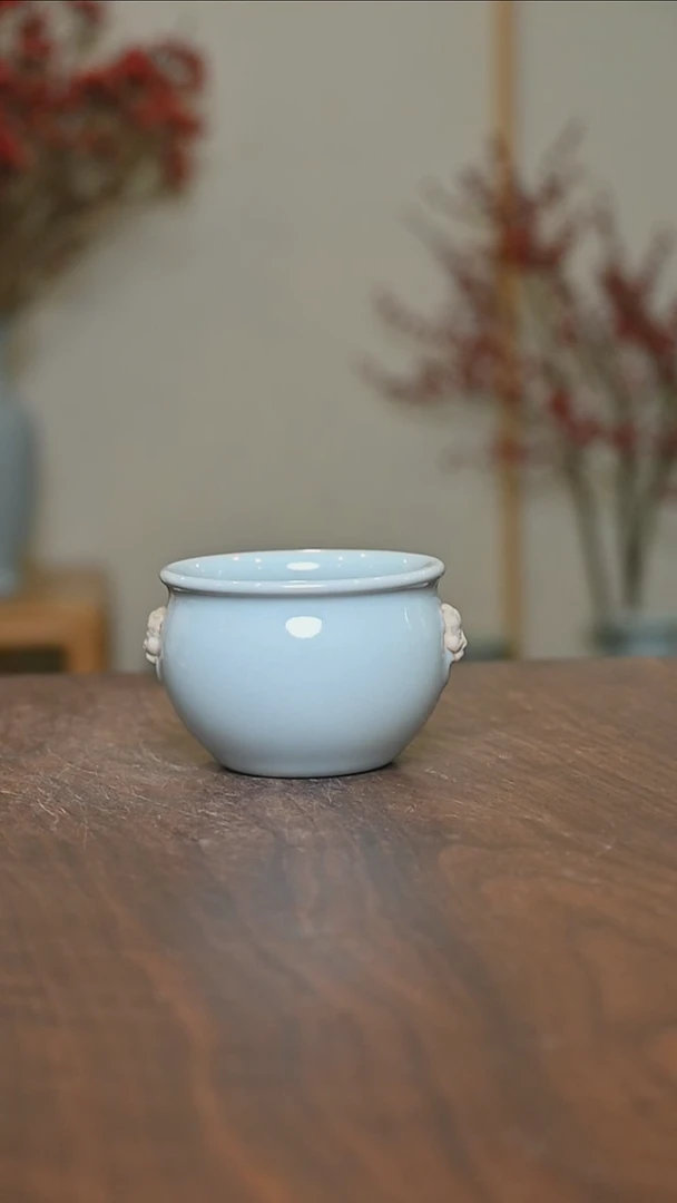 【闪购商品】其他天青釉朱晓辉款虎头缸杯120毫升