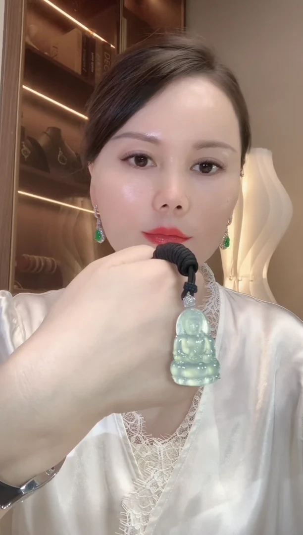 翡翠18K金镶嵌吊坠(不含链)A137