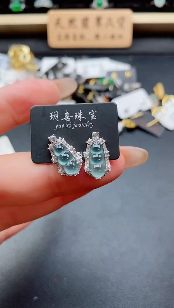 银S925镶嵌戒指翡翠1
