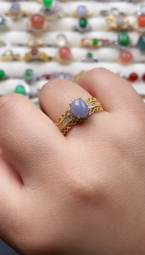 银S925镶嵌戒指翡翠40