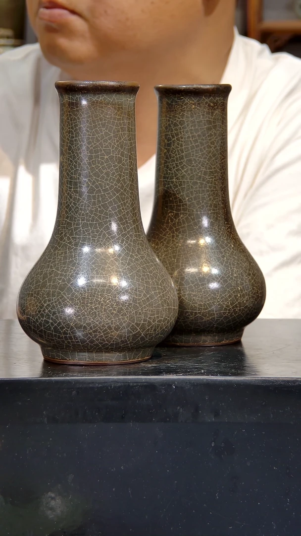 瓷片老**6陶瓷开片纹直径瓶