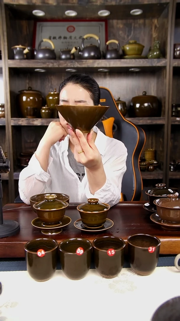 原矿釉煤窑烧制碗两只