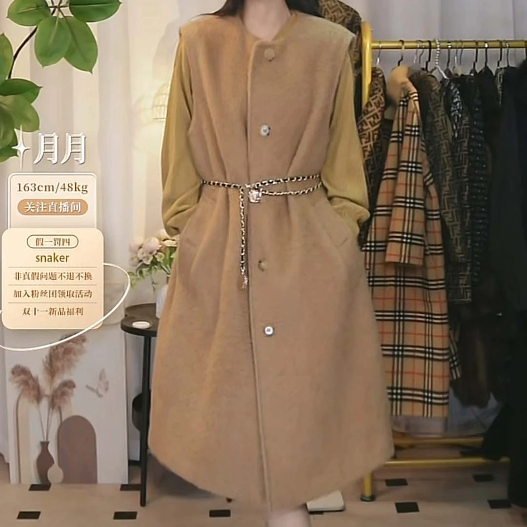 95新 BURBERRY/博柏利 巴宝莉无袖中长款马甲连衣裙/S014