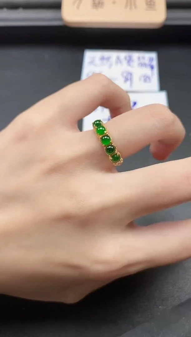 翡翠戒指银S925镶嵌5151-////22