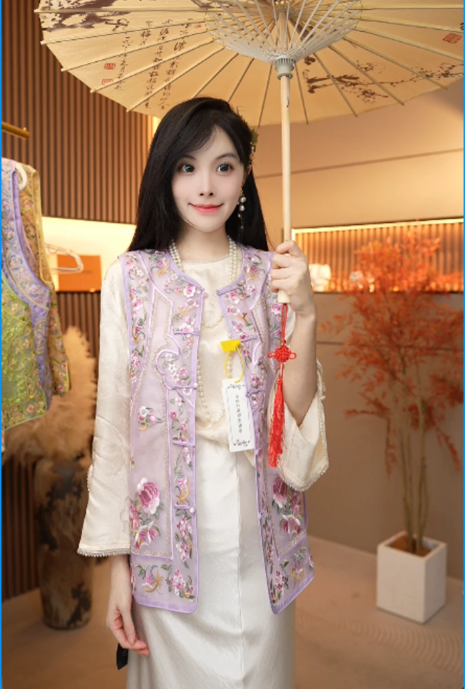 [春黛]H6135初夏南油档口新款重工刺绣薄款马甲 403常常