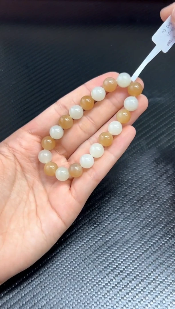 未镶嵌手串和田玉贵*且末微色差金山卡10MP