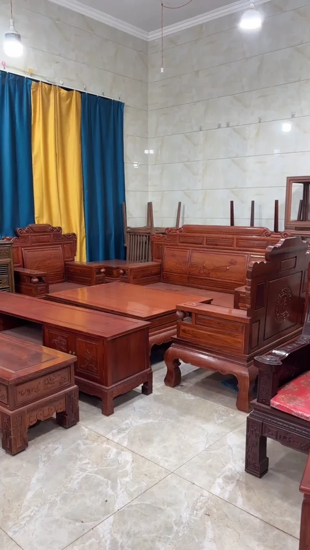 紫檀木类成套家具刺猬紫檀沙发6件套·