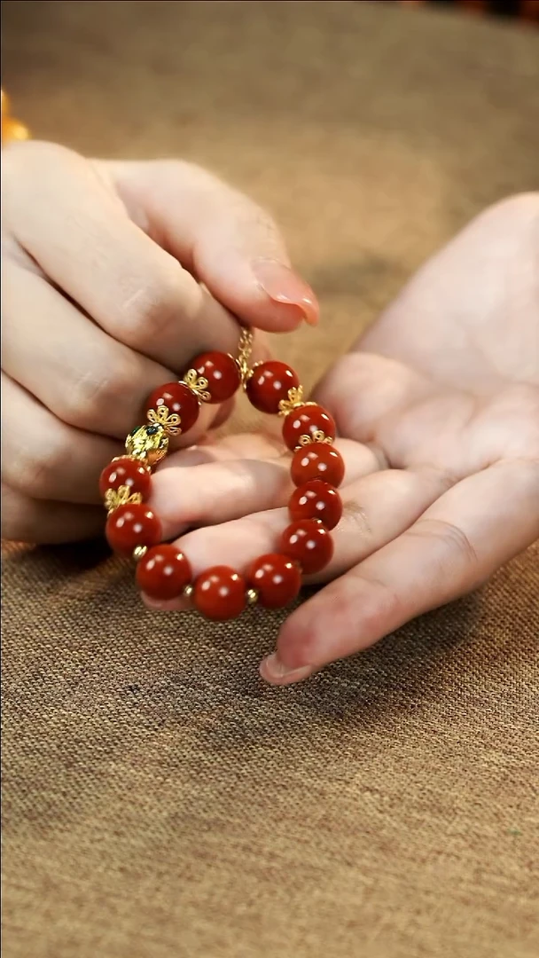 合金手链南红玛瑙牛血红南红手链