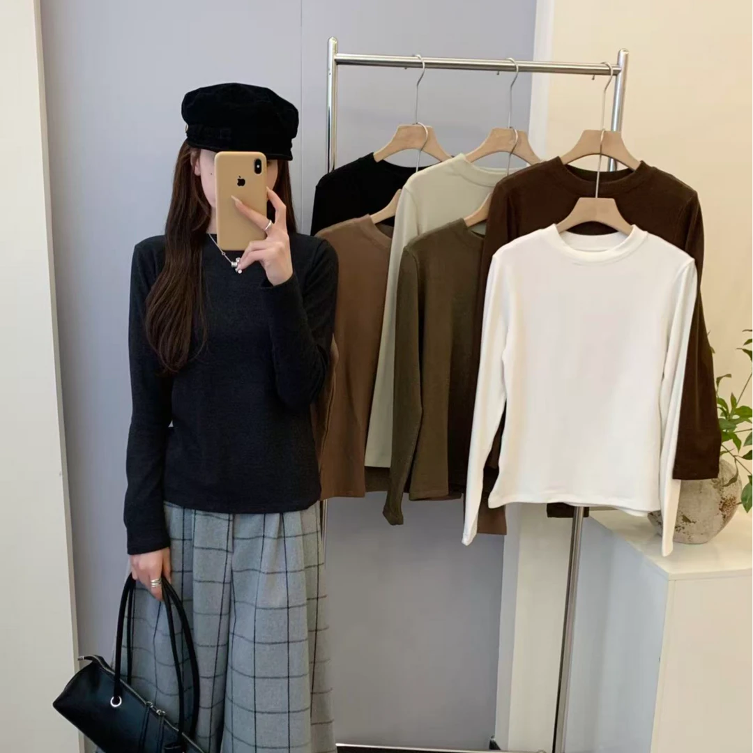 【羊绒般感觉 真保暖真舒服】柔软慵懒圆领内搭打底衫1599/1598.Q