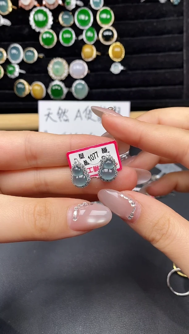 银S925镶嵌戒指翡翠58358