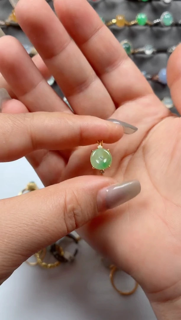 银S925镶嵌戒指翡翠.