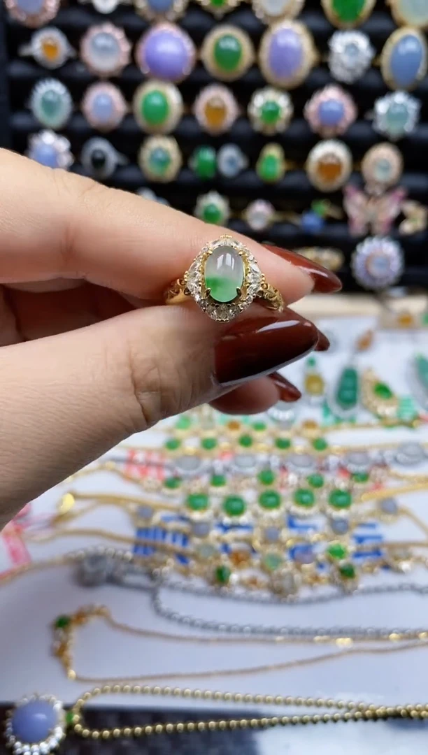 银S925镶嵌戒指翡翠2825