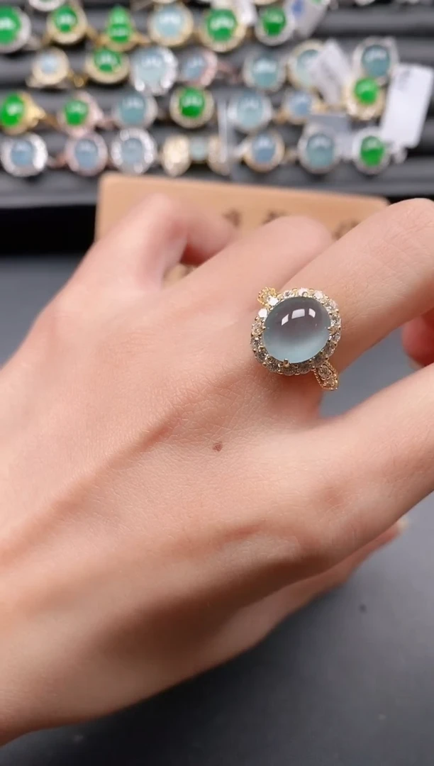 银S925镶嵌戒指翡翠11111