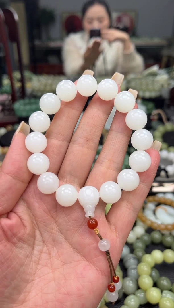 【闪购商品】和田玉手串未镶嵌新疆黑山白玉卡13