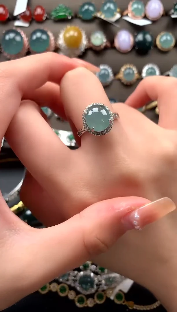 【闪购商品】翡翠戒指银S925镶嵌5214142141