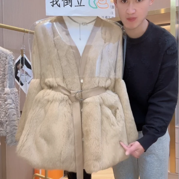 2025年冬季新款毛毛外套中长款女气质百搭高级气质百搭女士新品23